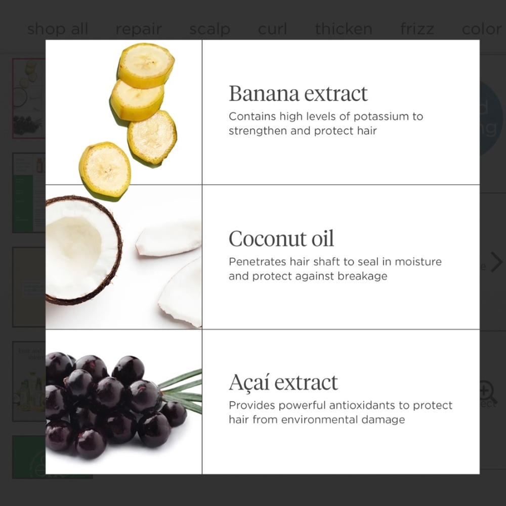New Briogeo Superfoods Banana Coconut Nourishing Shampoo and Conditioner Set - Picture 7 of 7